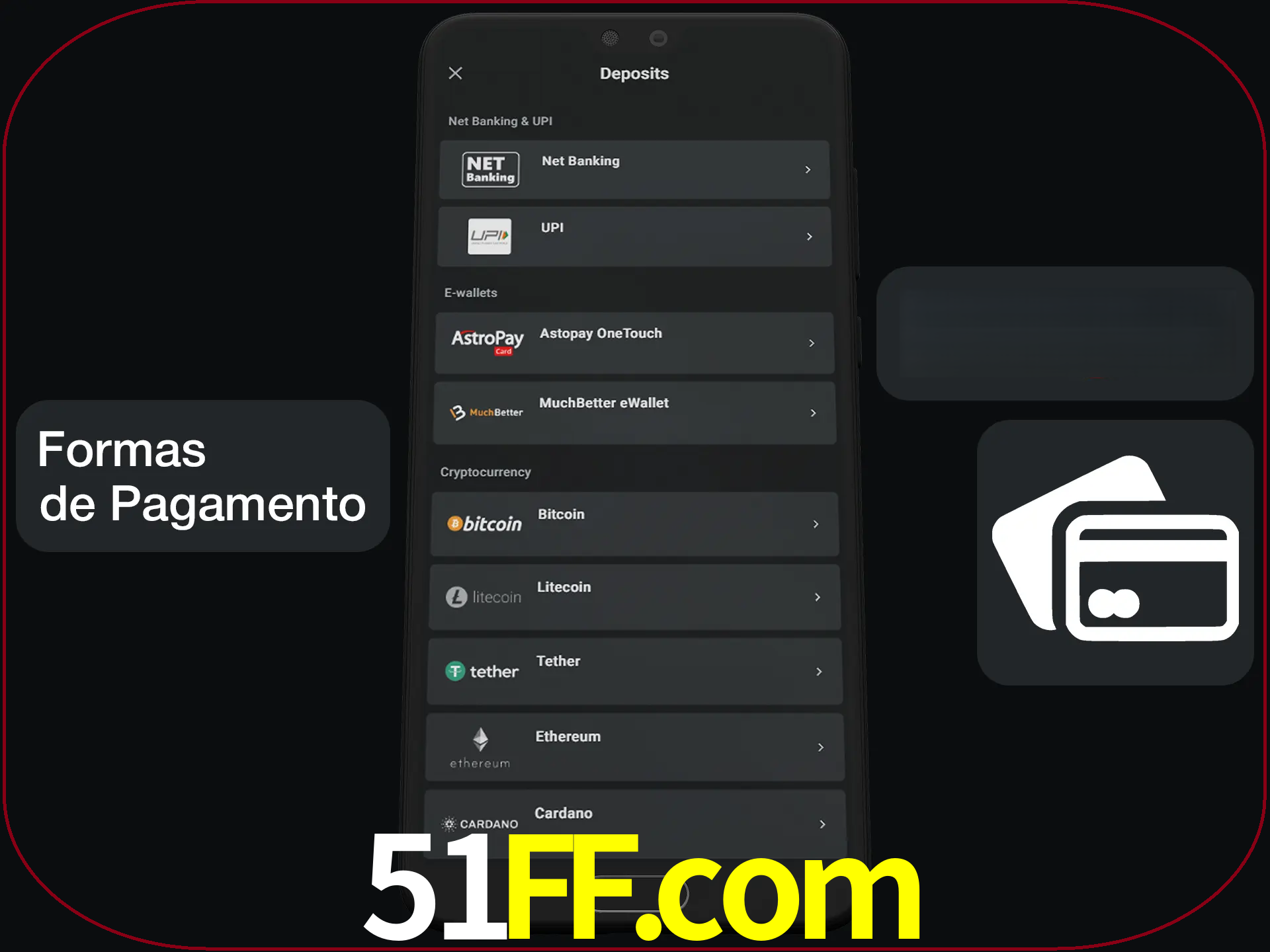 Escolha a forma de pagamento de sua preferência.